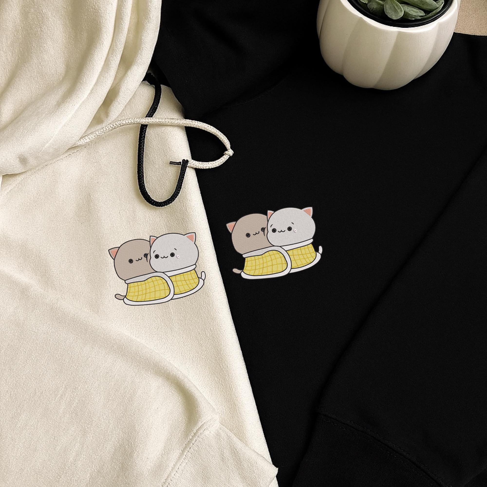 Kawaii Cat Couple Embroidery Design Machine File