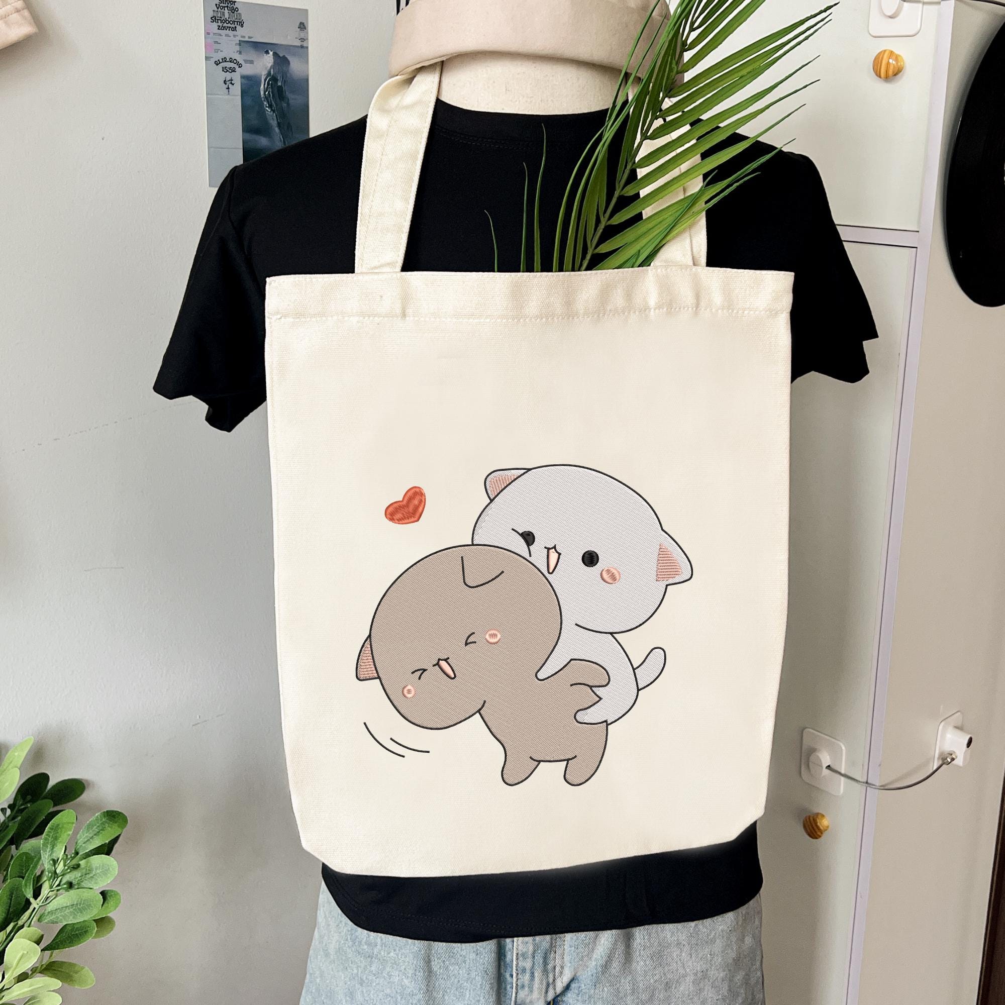 Kawaii Cat Couple Embroidery Design Machine File