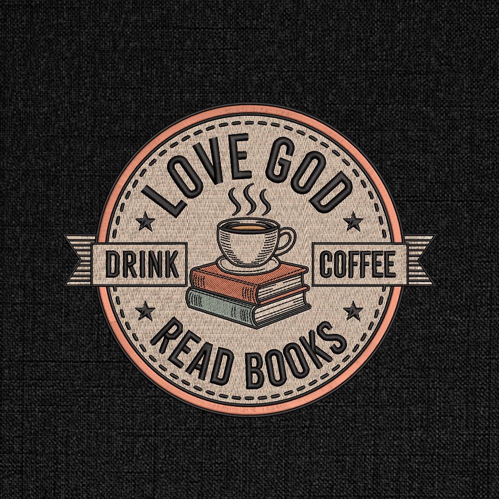 Love God Books Embroidery Pattern - PES, DST, JEF Files - ThredViora