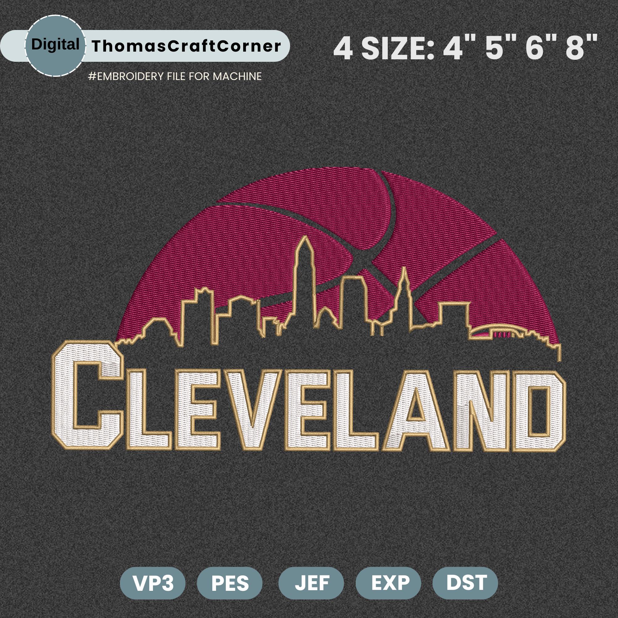 Cleveland Basketball Embroidery Design Team Machine File
