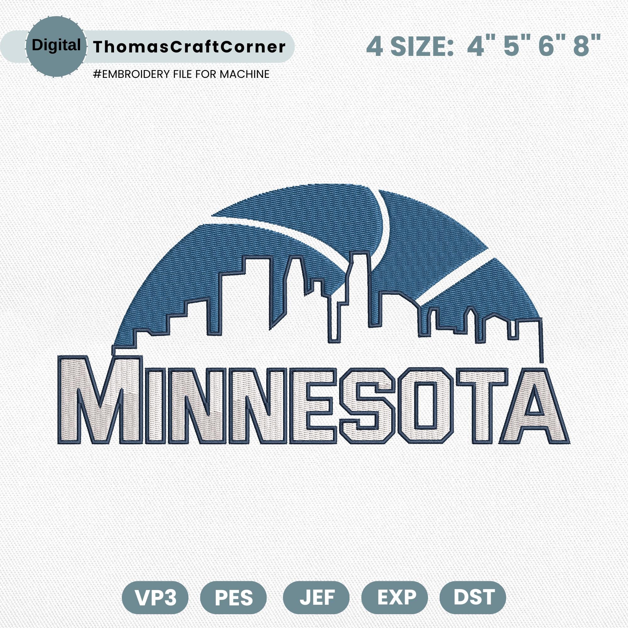 Minnesota Basketball Embroidery Design Team Machine File
