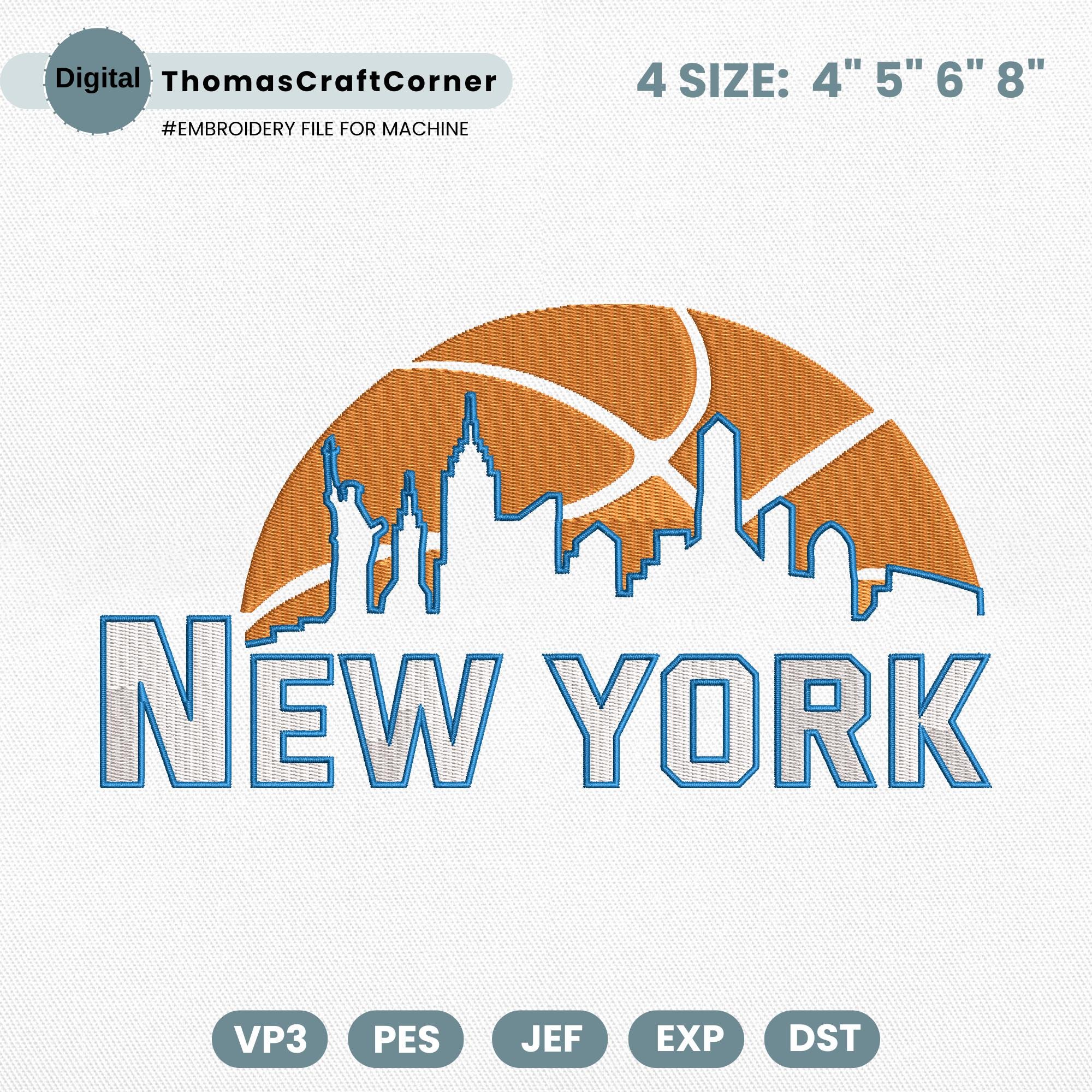 New York Basketball Embroidery Design Team Machine File