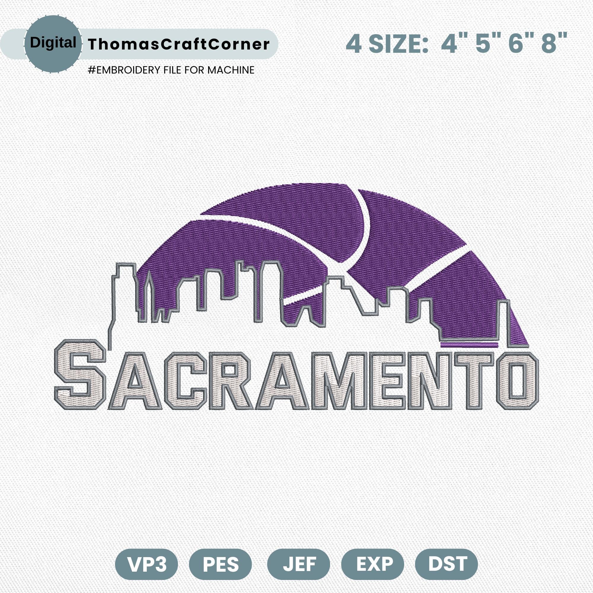 Sacramento Basketball Embroidery Design Team File