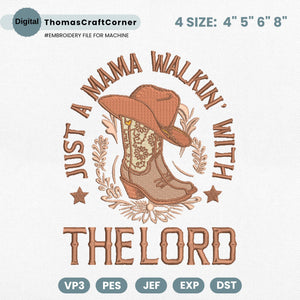 Christian Mama Embroidery Design Religious Western Mom
