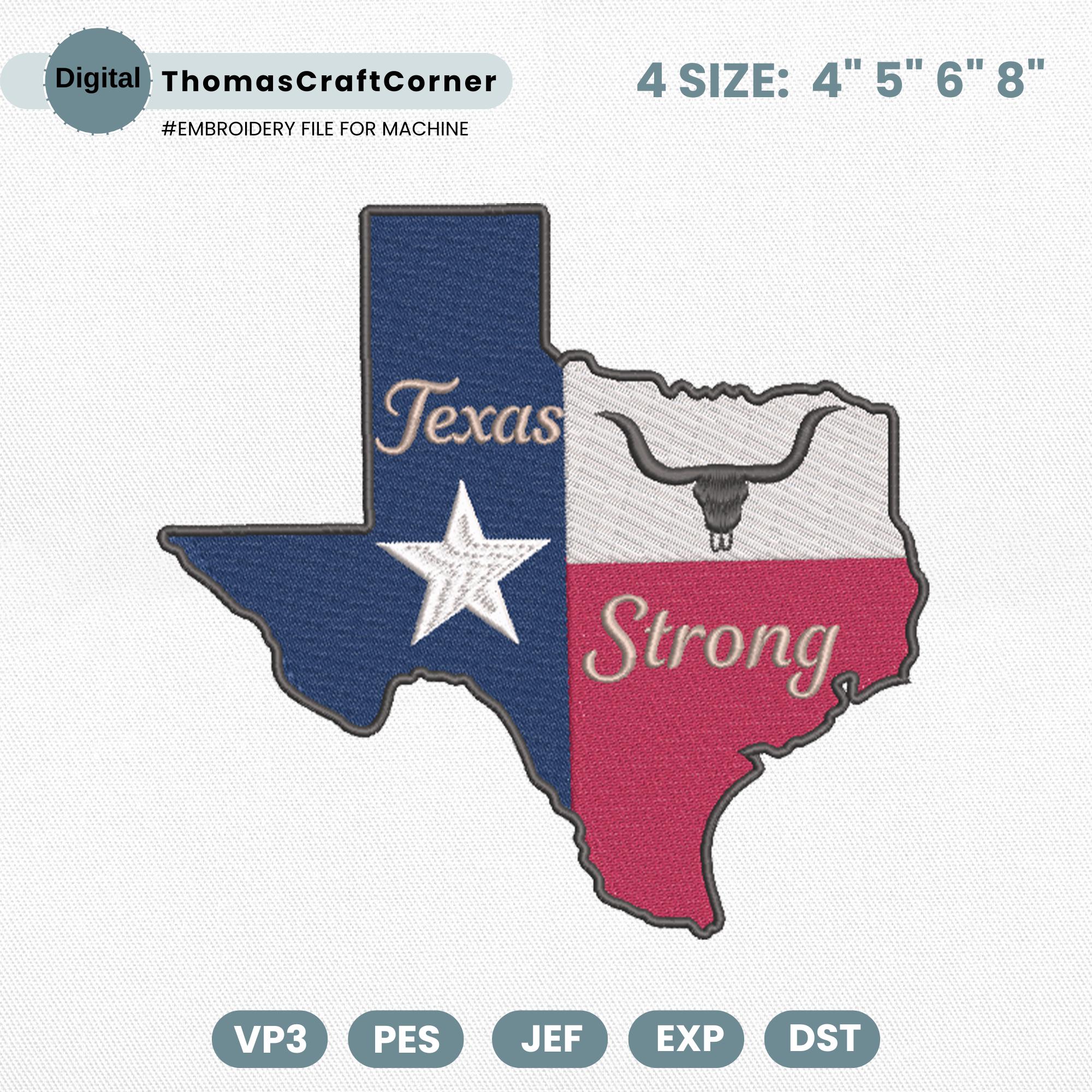 Texas Embroidery Design Flood Support Christian Prayers