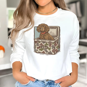 Hunting Dog Cooler Embroidery Design Camo Camping