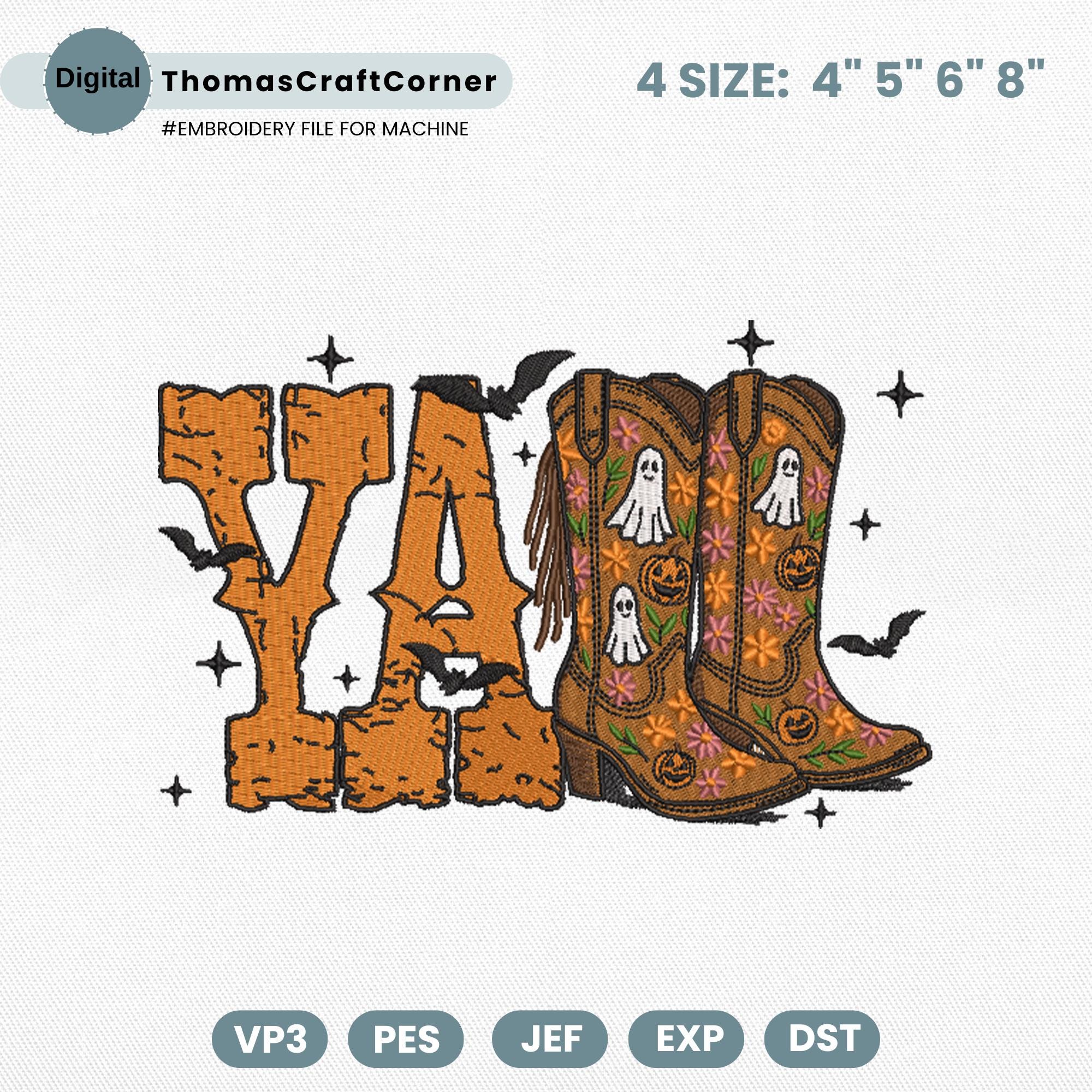 Halloween Embroidery Design Western Cowgirl Spooky Machine