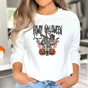 Halloween Embroidery Design Cowgirl Western Spooky Pumpkin
