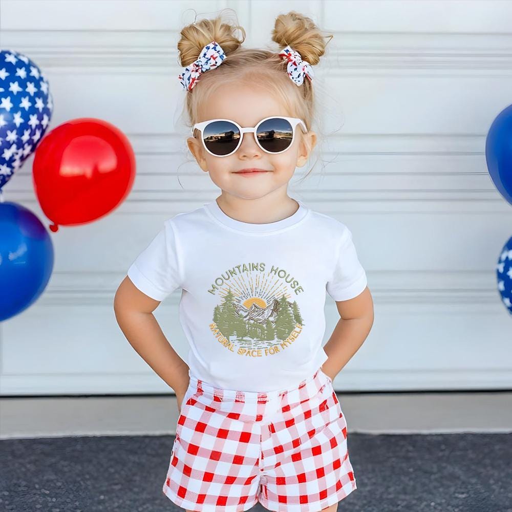 Mountains House Embroidery Design Nature Forest