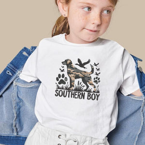 Southern Boy Embroidery Design Hunting Dog Camouflage Duck