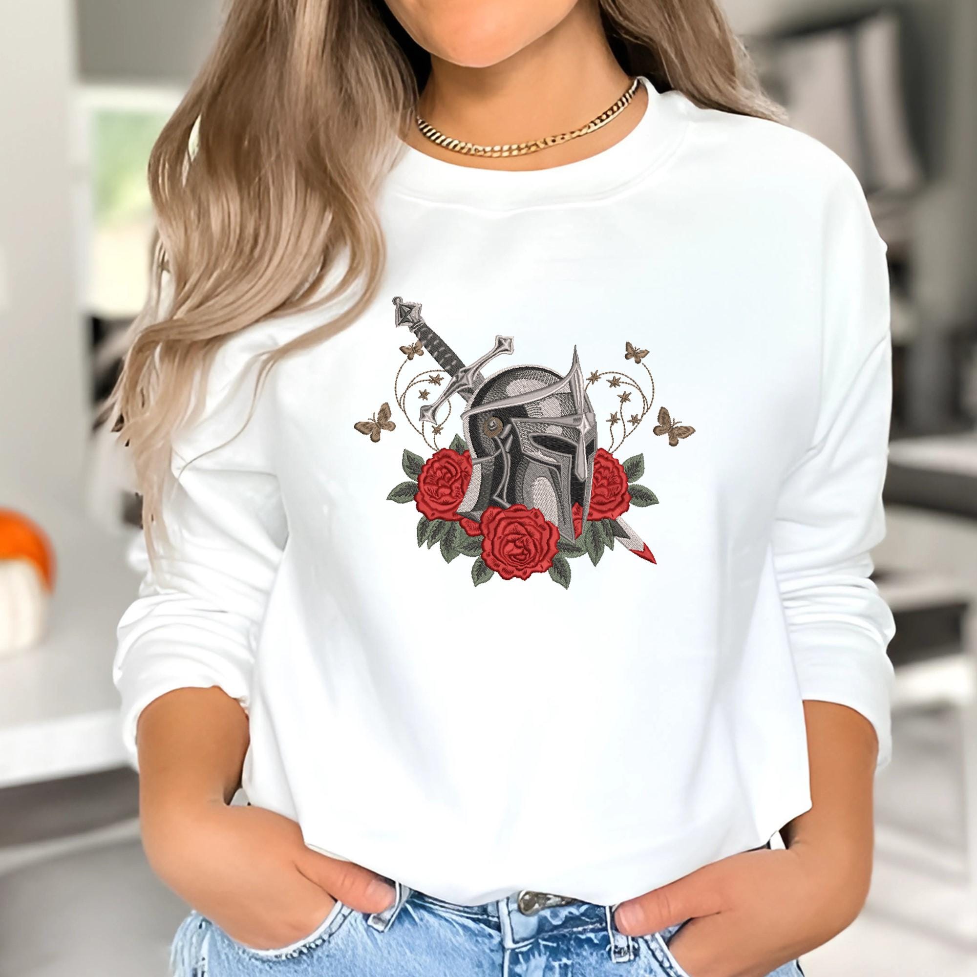 Knight Helmet Embroidery Design Fantasy Character Armor