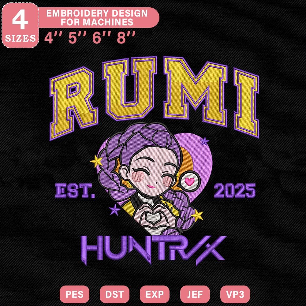 Anime Girl Rumi Embroidery Pattern Files