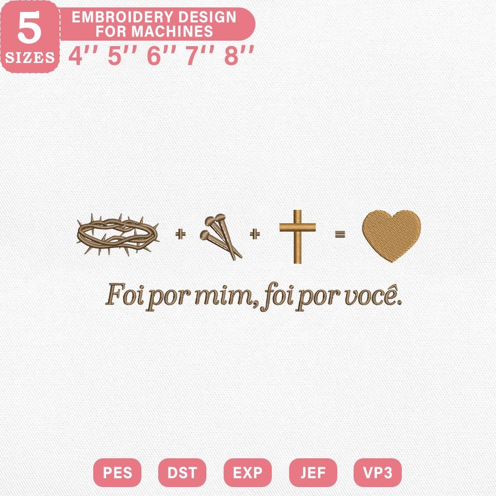 Christian Cross Embroidery Design PES DST EXP JEF Files - ThredViora