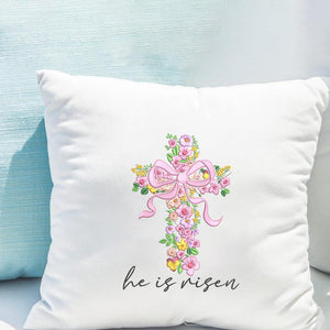 He Is Risen Floral Cross Embroidery Design PES DST EXP - ThredViora