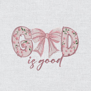 God Is Good Embroidery Pattern, Christian Quote PES DST JEF - ThredViora