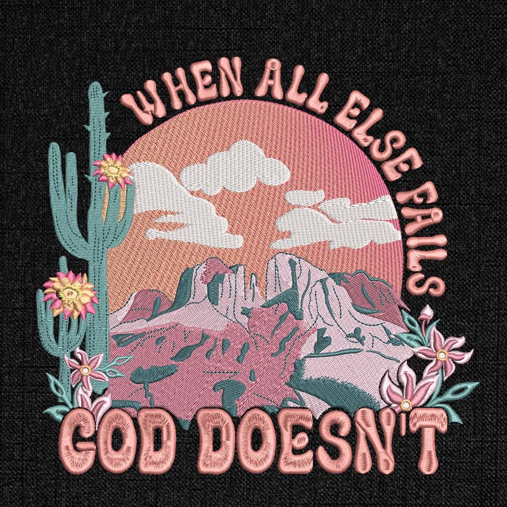 Christian Faith Cactus Embroidery Design PES DST JEF Files - ThredViora