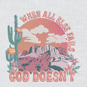 Christian Faith Cactus Embroidery Design PES DST JEF Files - ThredViora