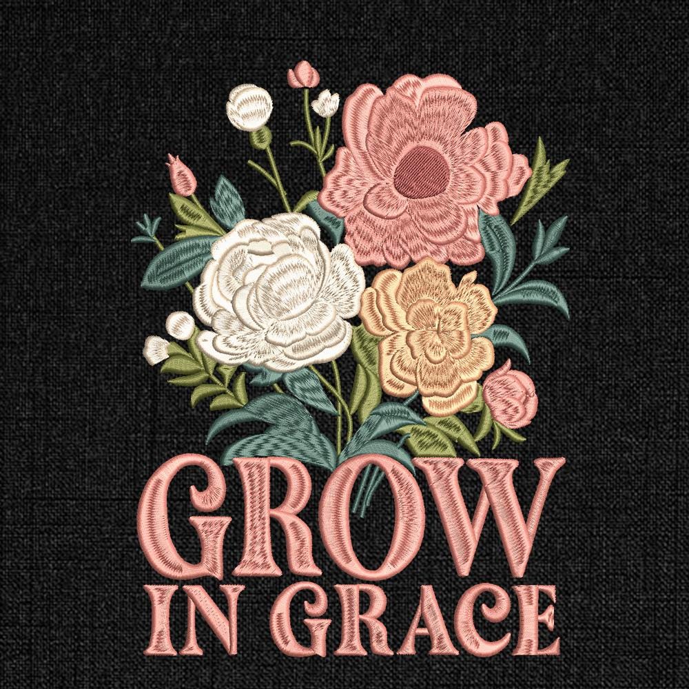 Floral Scripture Embroidery Design PES DST EXP JEF VP3 - ThredViora