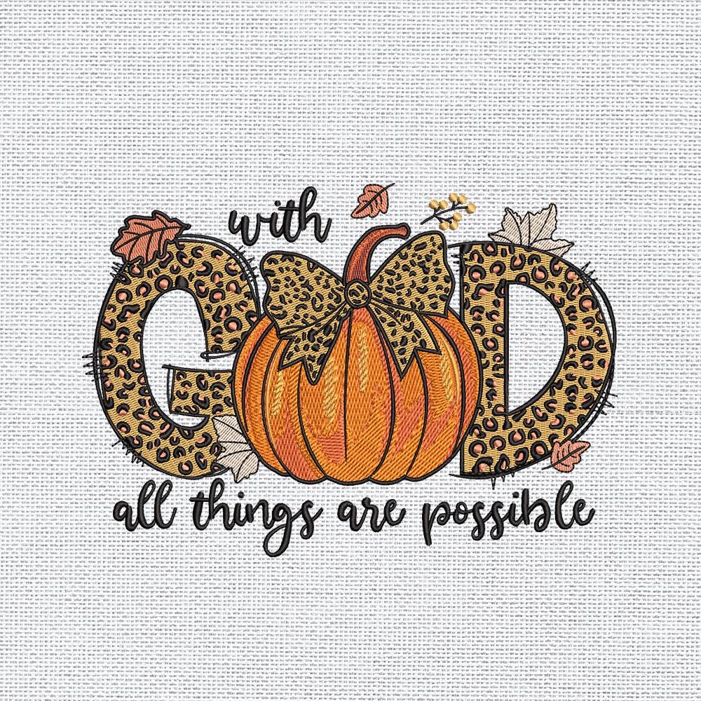 Christian Fall Quote Embroidery Design PES DST JEF Files - ThredViora