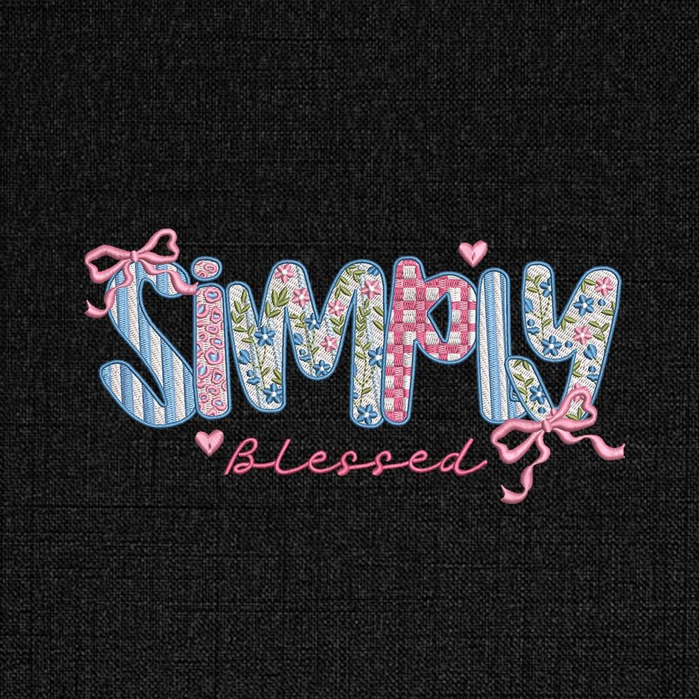 Simply Blessed Christian Embroidery Design PES DST EXP JEF - ThredViora