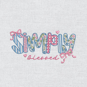 Simply Blessed Christian Embroidery Design PES DST EXP JEF - ThredViora