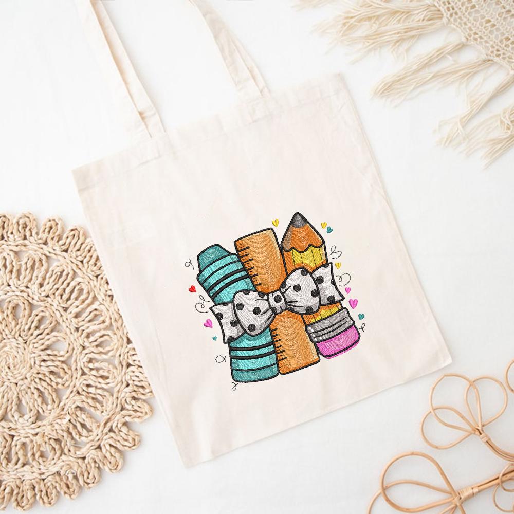 School Supplies Embroidery Design PES DST EXP