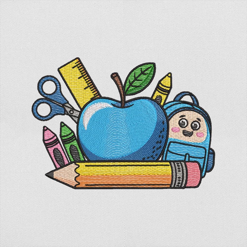 School Life Embroidery Pattern PES DST EXP JEF VP3