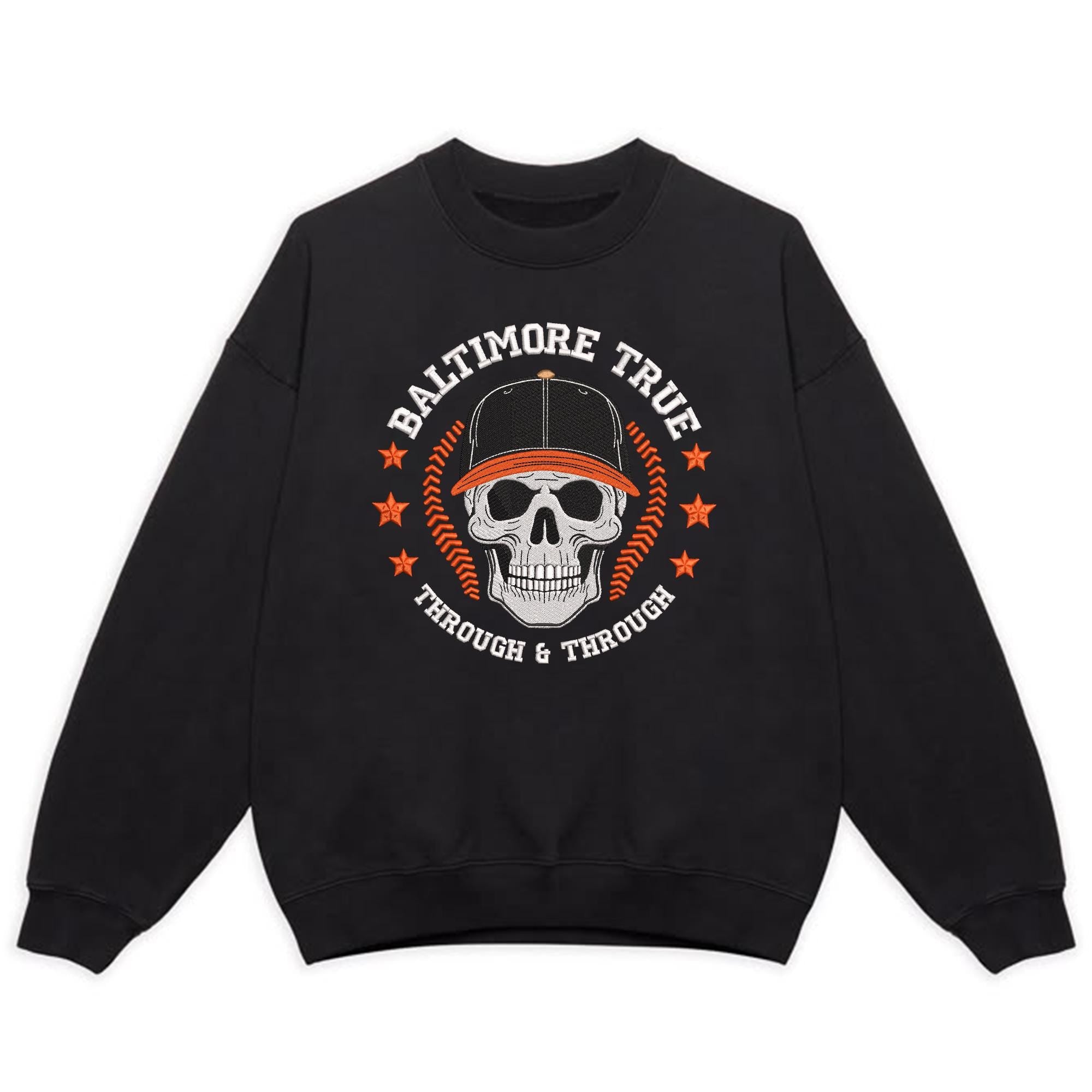 Baltimore Baseball Embroidery Design Skull Machine