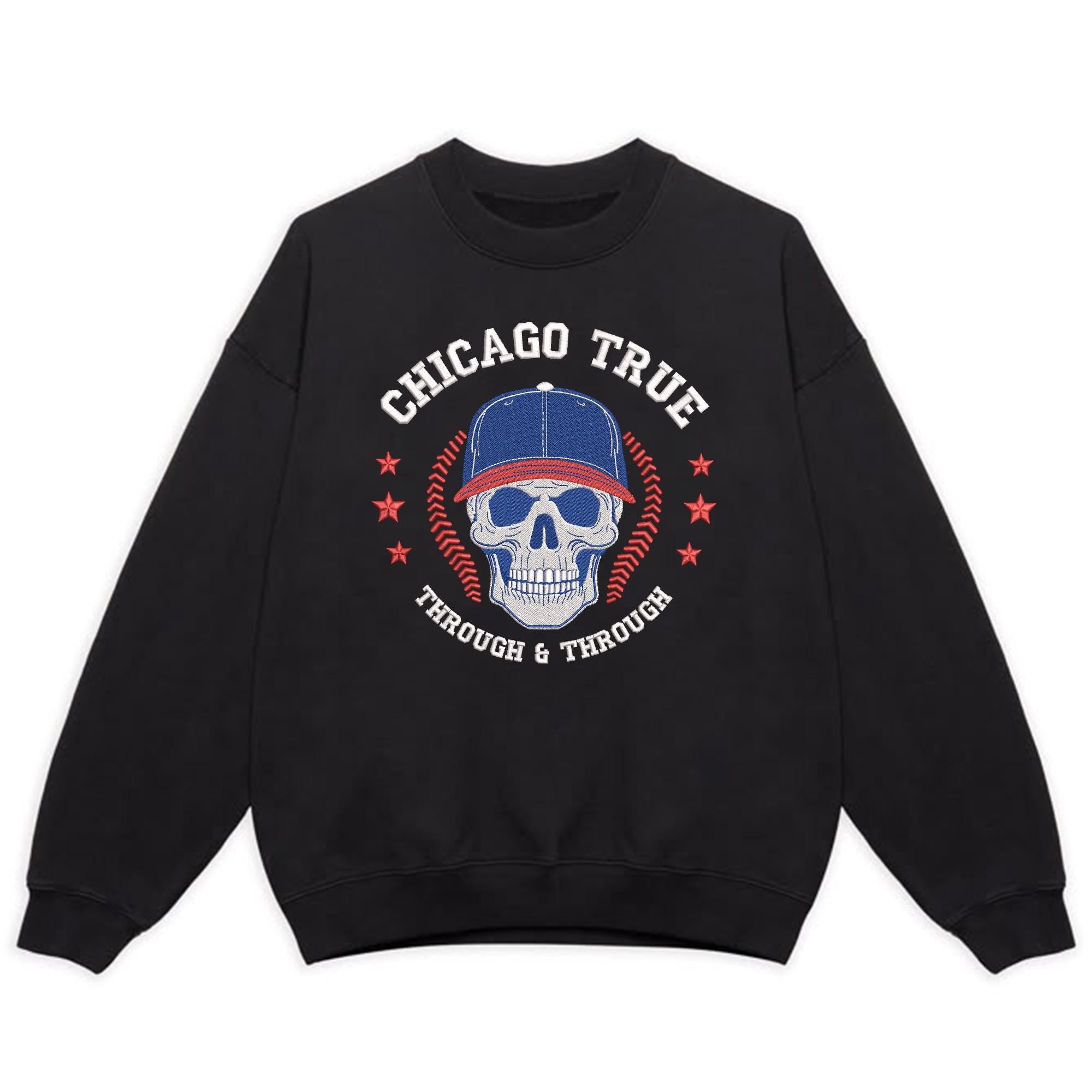 Chicago Baseball Embroidery Design Skull Sports Machine
