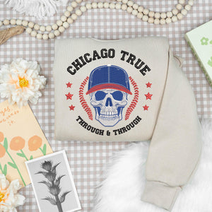Chicago Baseball Embroidery Design Skull Sports Machine