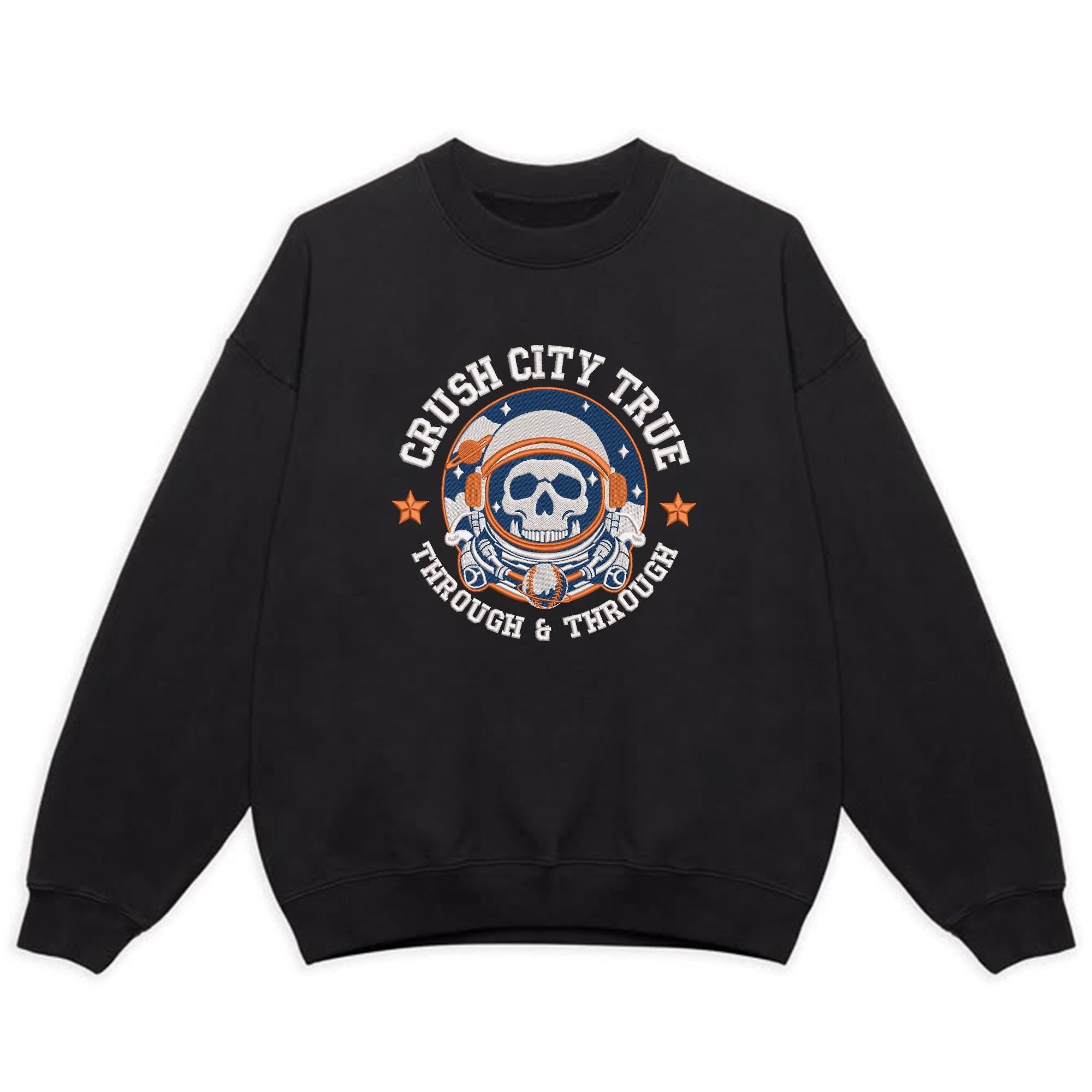 Houston Baseball Embroidery Design Grunge Skull