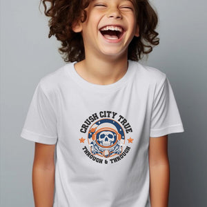 Houston Baseball Embroidery Design Grunge Skull