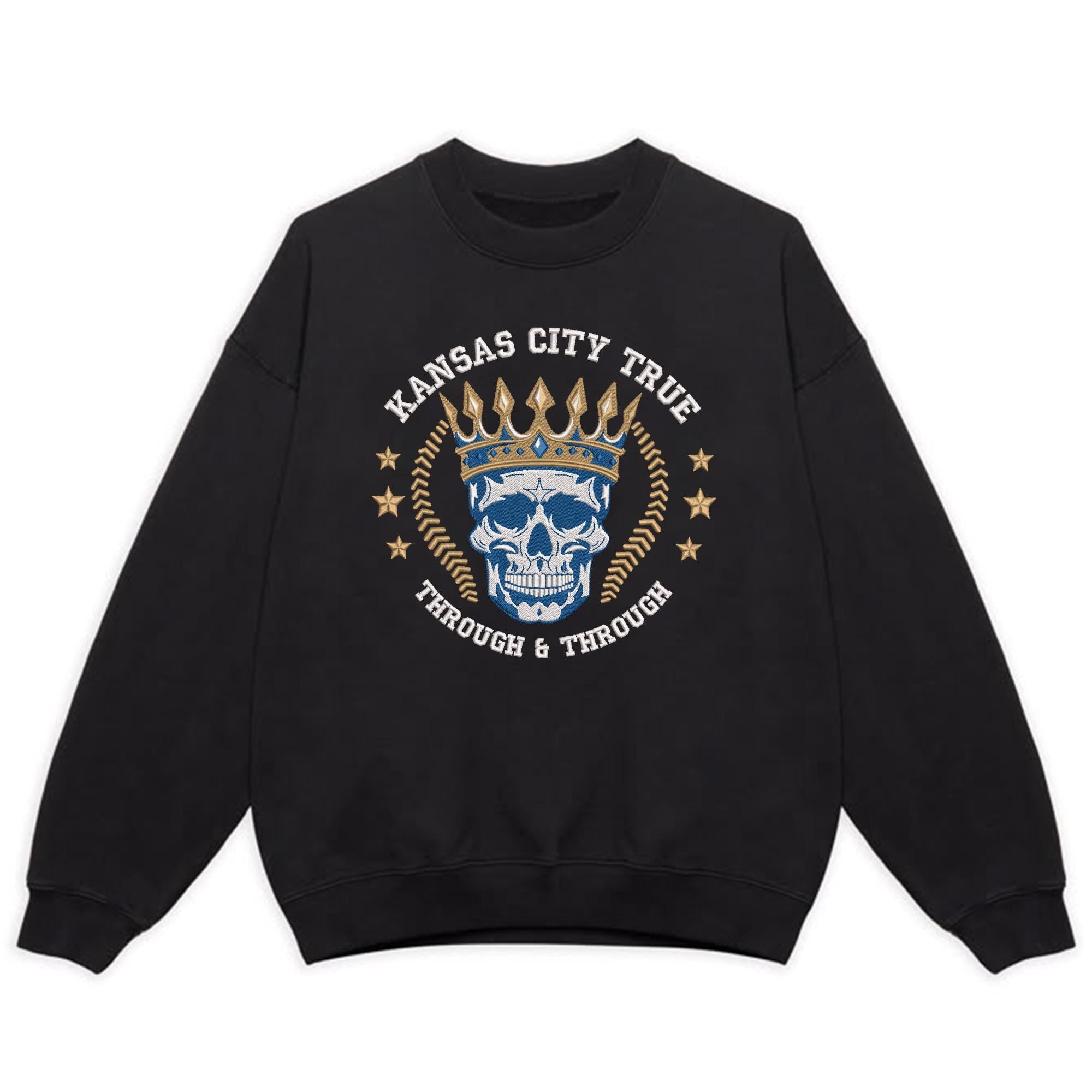 Kansas City Baseball Embroidery Design Skull Machine