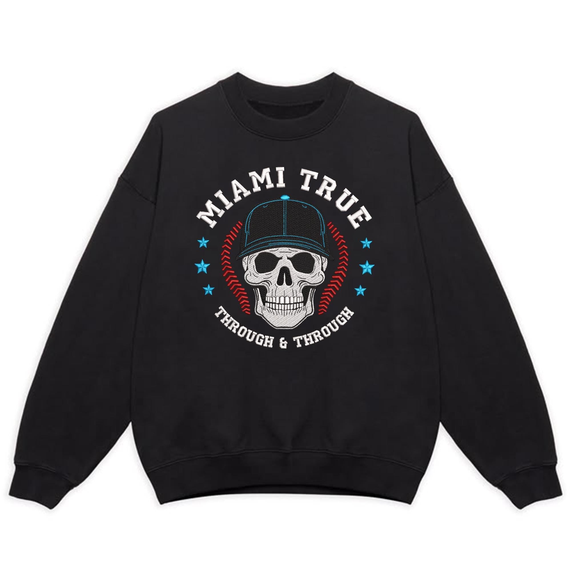 Miami Baseball Embroidery Design Skull Sports Machine