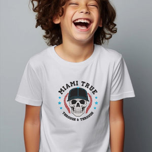 Miami Baseball Embroidery Design Skull Sports Machine