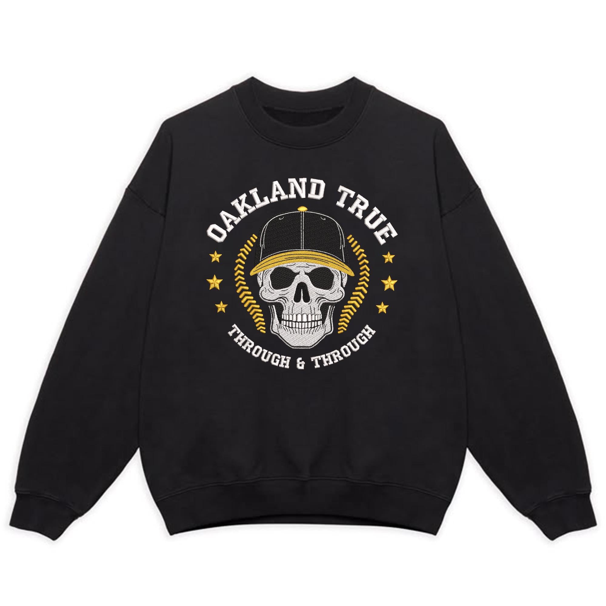 Oakland Baseball Embroidery Design Skull Sports Machine