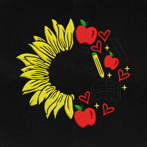 Sunflower Embroidery Design School PES DST JEF