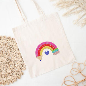 Rainbow Pencil Embroidery Design Instant Download