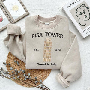 Pisa Tower Embroidery Design Travel Italia