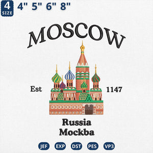 Moscow Russia Embroidery Design Kremlin Digital Download