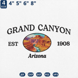 Grand Canyon Arizona Embroidery Design National Park