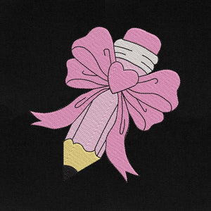 Pencil Bow Embroidery Design School File