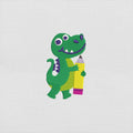 Crocodile Embroidery Design Back School PES DST JEF