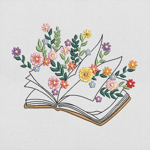 Floral Book Embroidery Design Files Download