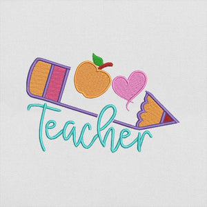 Pencil Banner Embroidery Design Pattern