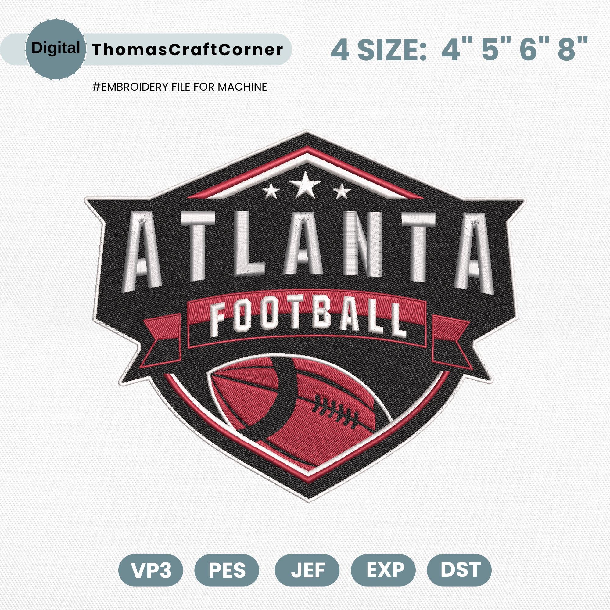 Atlanta Football Embroidery Design Machine File Download