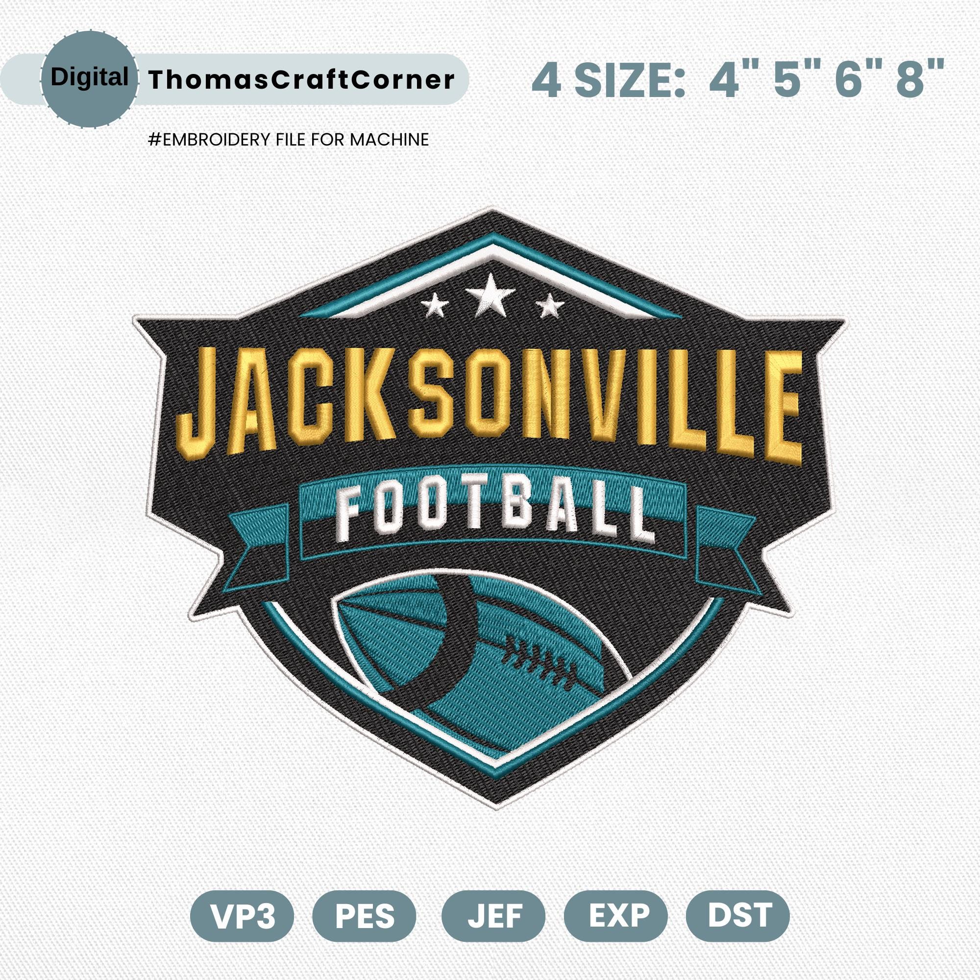 Jacksonville Football Embroidery Design Machine File Download