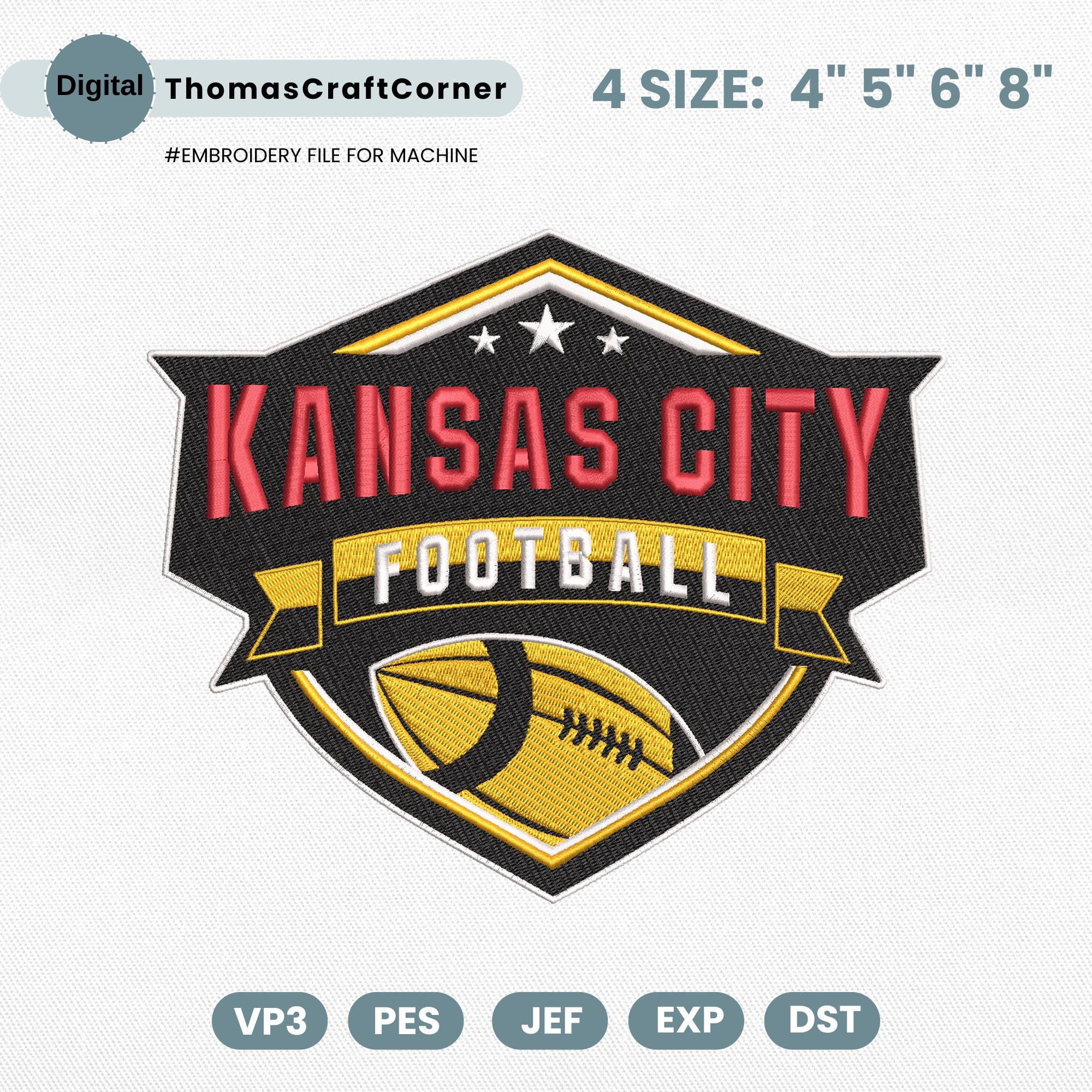 Kansas City Football Embroidery Design Machine File Download