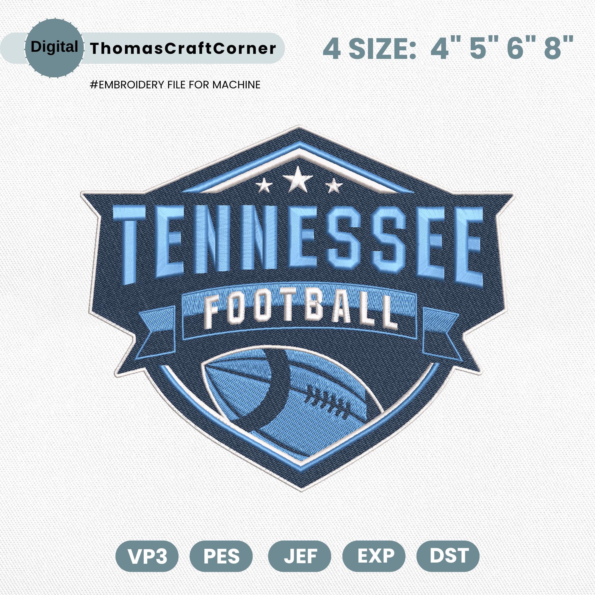 Tennessee Football Embroidery Design Logo Machine File