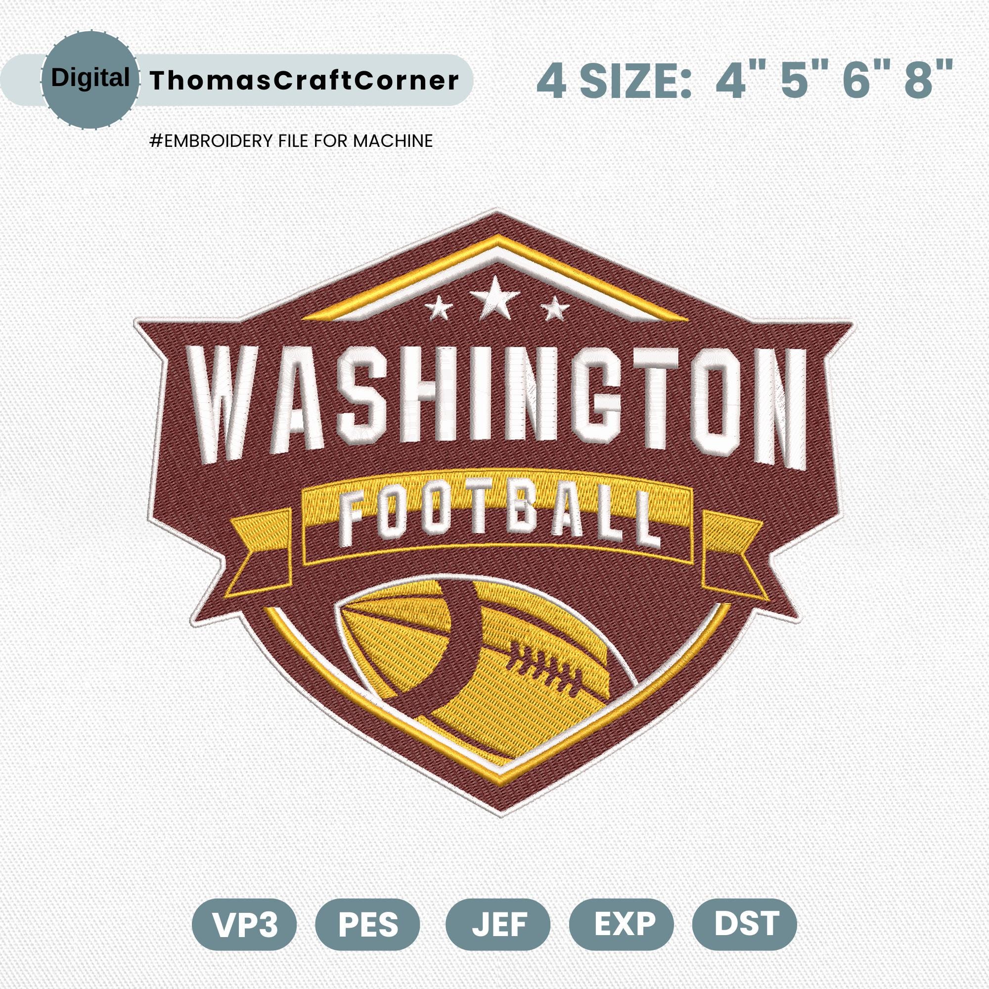 Washington Football Embroidery Design Logo Machine File